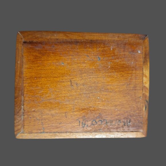 3 Small Pyrography Inlaid Hinged Turned Wood Trinket Jewlery Box's - Picture 10 of 14